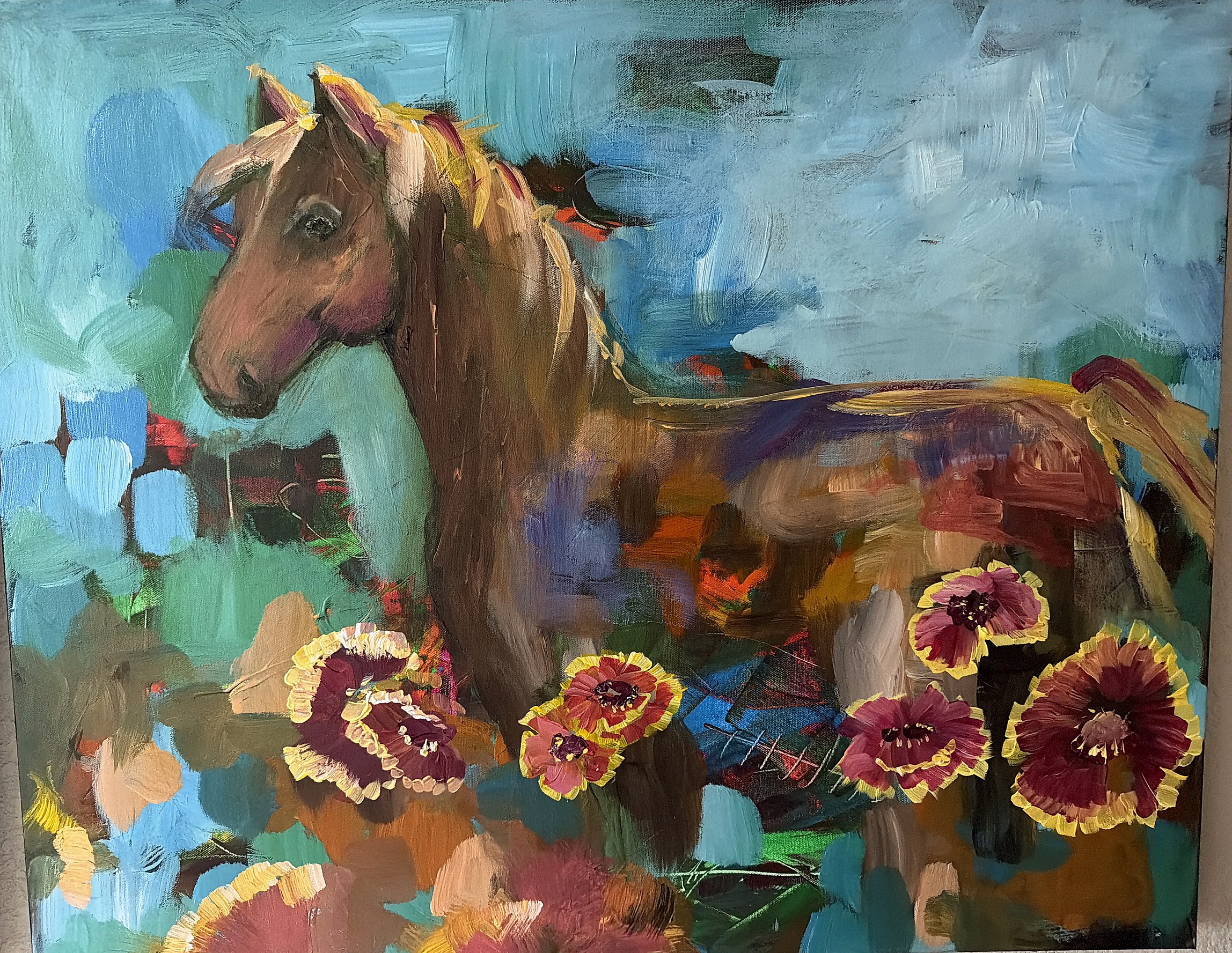 Pony Tails, original painting by Jeannette Westmoreland